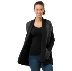 Smartwool Moon Ridge Sweater Wrap  Women's XS Black‎ Gray Wool Outdoor